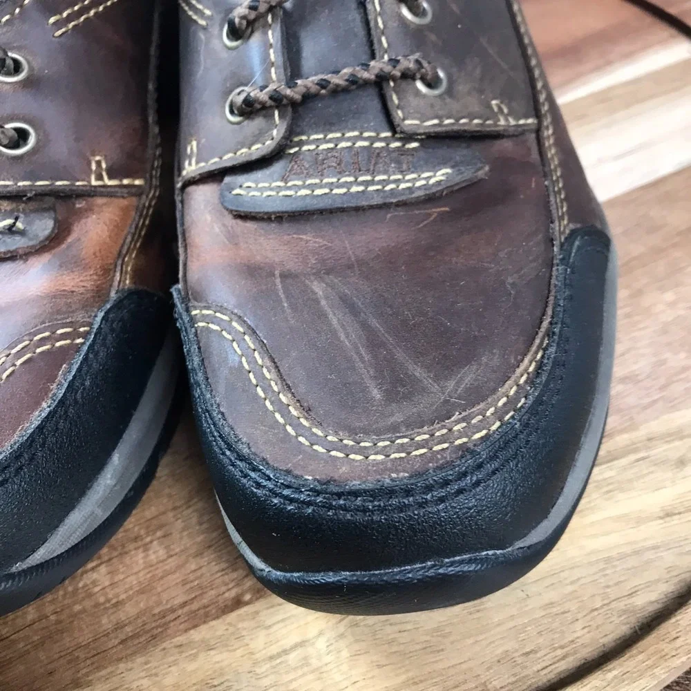 Ariat ATS Terrian Hiking Boots Mens 9.5B Brown Leather Outdoor Work Shoes